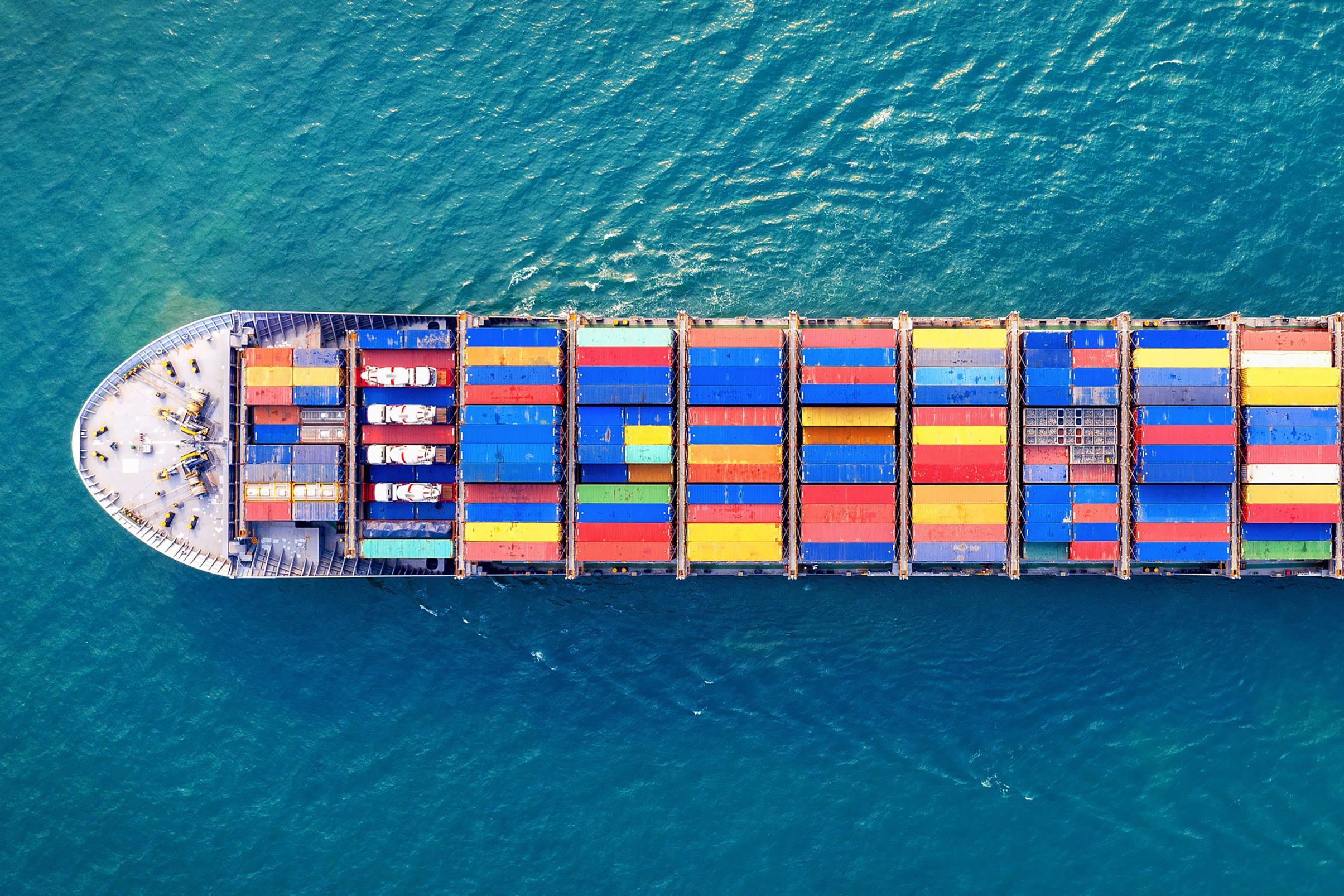 Ship carrying containers.